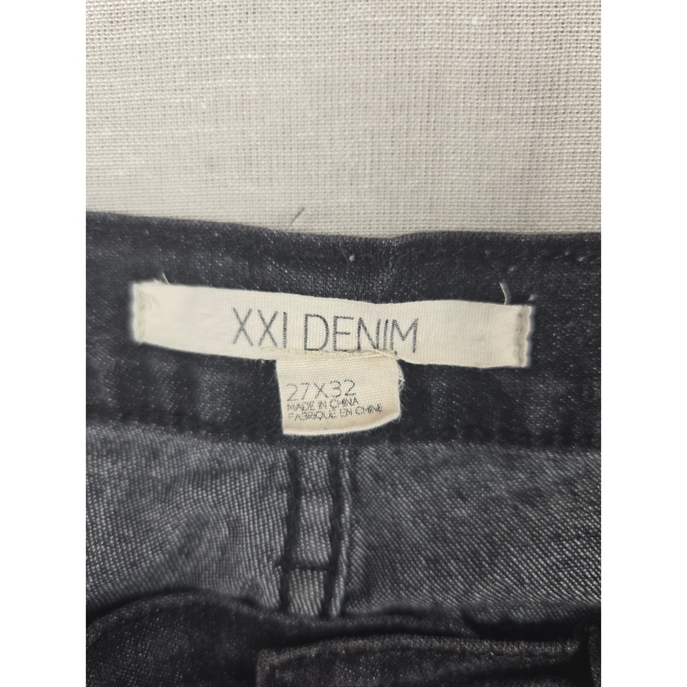 XXI Denim Forever 21 Womens Skinny Jeans Faded Black Low Rise Size 27x30 - Picture 2 of 9